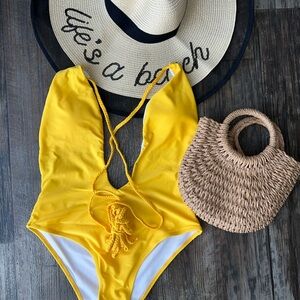 Yellow One-Piece Swimsuit